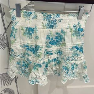LoveShack Fancy Floral Lace CottonMini Skirt